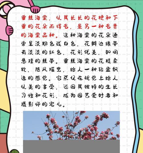海棠品种大全（探究海棠花的不同变化及特点，了解海棠的栽培与养护技巧）