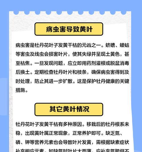 牡丹花枯萎的原因及处理方法（牡丹花枯死的原因分析及护理技巧）